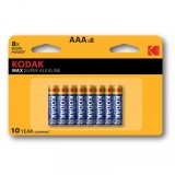 Baterie Kodak Max Alkaline, AAA / LR3, Set 8 bucati EKSTD30419896P8