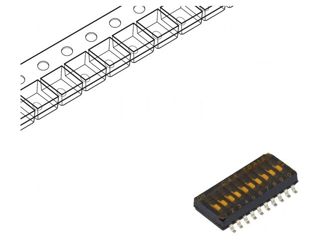 Comutator DIP-SWITCH 10 Secțiuni OFF-ON 24V