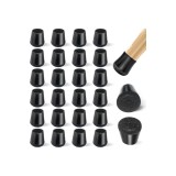 Protecții pentru picioarele scaunelor yomanta 24 bucăți, &icirc;nveliș din silicon cu p&acirc;slă pentru picioarele mobilei, rotund, negru S (potrivit pentru 21-2
