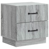 vidaXL Dulap de noapte Sonoma gri 43 x 34,5 x 44,5 cm Lemn prelucrat 895227