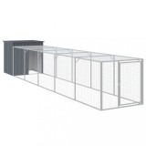 Cumpara ieftin Cotet de pui cu incinta antracit 110x609x110 cm otel galvanizat