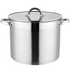 Oala din inox Grunberg, compatibila cu plita cu inductie, 26 cm, 10.9 l, grosime 0.6mm, capac din sticla