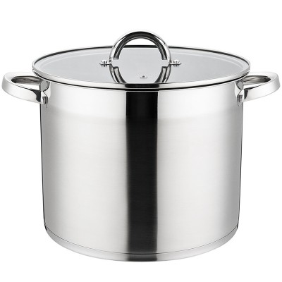 Oala din inox Grunberg, compatibila cu plita cu inductie, 26 cm, 10.9 l, grosime 0.6mm, capac din sticla foto