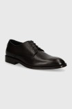 BOSS pantofi de piele Derrek barbati, culoarea maro, 50522941