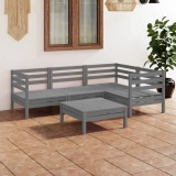 Gossi set mobilier de gradina, 5 piese, gri, lemn masiv de pin
