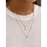 Cumpara ieftin Colier Auriu Luna si Stele - 30773