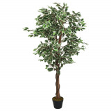 VidaXL Arbore ficus artificial 756 de frunze 150 cm verde