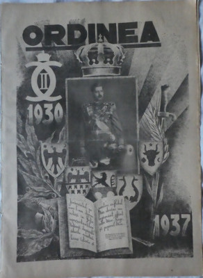 Ziarul Ordinea, 1937; Numar festiv la cea de-a 7-a aniversare a Restauratiei foto