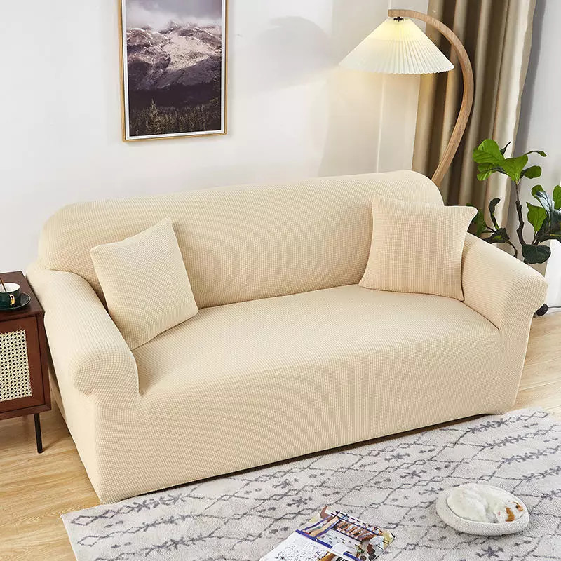 Husa canapea 3 locuri, stofa si elasten, elastica, Crem | Okazii.ro