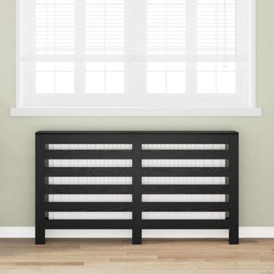 vidaXL Capac pentru radiator Stejar Negru 149 x 20 x 82 cm 869220 foto