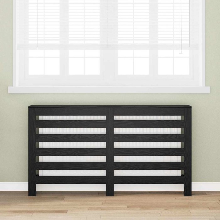 vidaXL Capac pentru radiator Stejar Negru 149 x 20 x 82 cm 869220