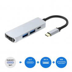 4-In-1 C Hub 2 USB Port Adapter foto