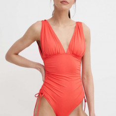 MICHAEL Michael Kors costum de baie dintr-o bucată SHIRRED PLUNGE ONE PIECE culoarea rosu, cupa usor rigidizata, MM7M168