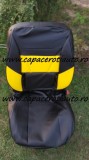 Huse scaune imitatie piele negru cu galben