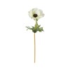 Floare decorativa artificiala, Anemona, Alb, 40 cm, ATU-089426, Oem