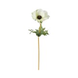 Floare decorativa artificiala, Anemona, Alb, 40 cm, ATU-089426, Oem