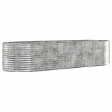Jardinieră, argintiu, 322x100x68 cm, oțel vopsit electrostatic