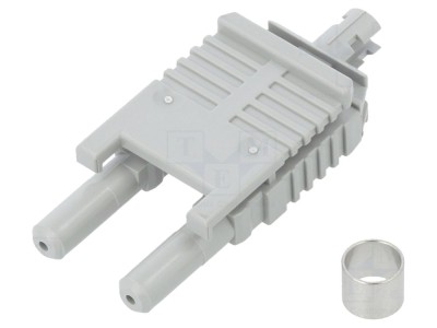 Conector fibră optică duplex pe cablu, crimpat foto