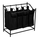 Cos pentru rufe Vamdrup 75 x 78 x 40 cm cu 4 saci colectori [en.casa] HausGarden Leisure, [en.casa]