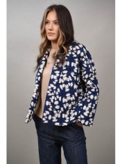 JACHETA TIP SACOU MATLASATA SUBTIRE FARA NASTURI SYNERGY TALIE UNICA Albastru