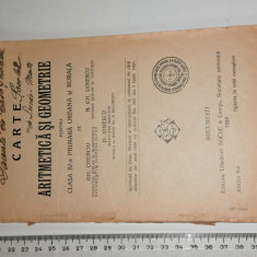 CARTE VECHE ARITMETICA SI GEOMETRIE 1928 -TIPARITA IN 5000 EXEMPLARE
