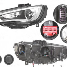 Far Audi A3 (8v), 06.2012-07.2016 Model 3 Usi, Sportback, fata, Stanga, bi-xenon; cu LED daytime running light; D3S+LED+PSY24W; electric; fara unitat