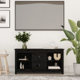 Comodă TV, negru, 103x36,5x52 cm, lemn masiv de pin, vidaXL