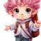 Sticker decorativ, Zana, Roz, 90 cm, 8393ST-4