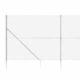 Gard plasa de sarma cu tarusi de fixare, argintiu, 1,4x10 m GartenMobel Dekor, vidaXL