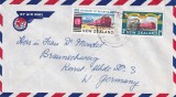 FILATELIE TEMATICA - PLIC NOUA ZEELANDA TEMATICA TRANSPORT TRENURI / AIR MAIL, Transporturi, Stampilat