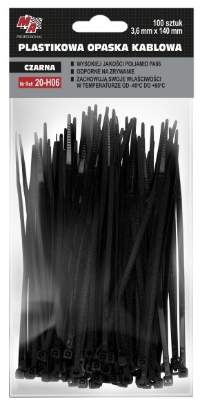 MA Professional Set 100 Buc Colier Plastic 3,6X140MM Negru 20-H06