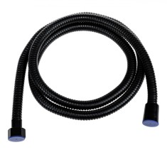 Furtun Duș, Oțel, Spiralat, Culoare Neagră, 1/2&quot;, Lungime 1.5m