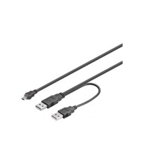 Cablu 2x USB A tata la mini USB tata 1.8m Goobay foto
