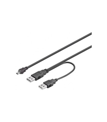 Cablu 2x USB A tata la mini USB tata 1.8m Goobay foto