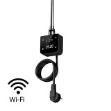 Wifi &icirc;ncălzire cartuș uscător de prosoape pentru radiator cu termostat digital 400W negru