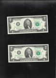 Set Statele Unite ale Americii USA SUA 2 x 2 dollars dolari 2017 A New York B unc FW consecutive