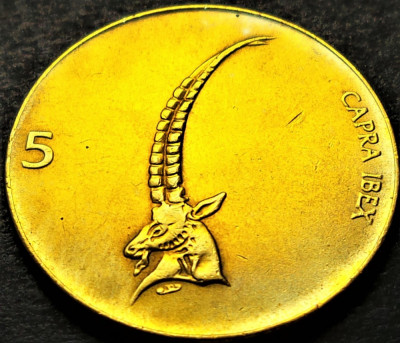 Moneda 5 TOLARI / TOLARJEV - SLOVENIA, anul 1992 * cod 2048 A foto