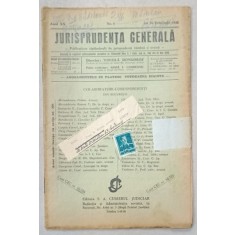 JURISPRUDENTA GENERALA , PUBLICATIUNE SAPTAMANALA DE JURISPRUDENTA REZUMATA ROMANA SI STREINA , NR.8 , 1942