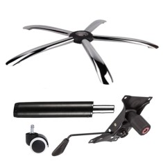Set placuta balans metalica 22 cm x 15 cm, baza 60 cm, rolă universală cauciuc si cilindru piston, gaz, pentru scaune birou, negru, 35 cm