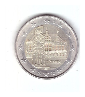 Moneda 2 euro Germania 2010 J Bremen, stare buna, curata foto