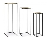 Cumpara ieftin Set 3 suporturi flori otel aluminiu Amira 25x25x85 cm, 30x30x100 cm, 35x35x115 cm