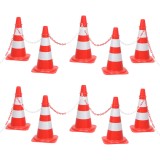 Cumpara ieftin Set de lanț și con, lanț 10 m, roșu și alb