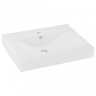 Chiuvetă baie lux orificiu robinet alb mat 60x46 cm ceramică foto