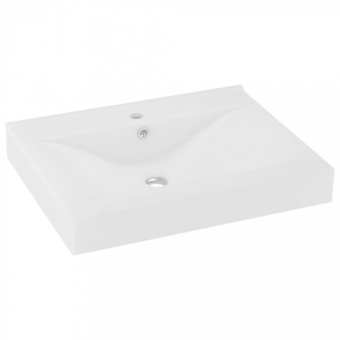 Chiuvetă baie lux orificiu robinet alb mat 60x46 cm ceramică