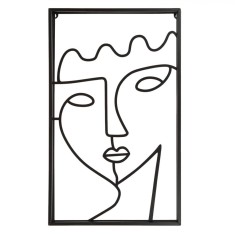 Tablou Metalic, Față Feminină, Culoare Negru, Dimensiuni 31x2x50cm