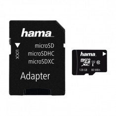 Card microSDXC Hama, capacitate 128 GB, clasa viteza 10, adaptor inclus