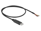 Cablu USB 2.0 DELOCK 0,5m Negru USB A Mufă Aurită 26AWG 90415