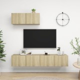 VidaXL Comode TV, 3 piese, stejar sonoma, PAL