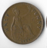 Moneda half penny 1927 - Marea Britanie