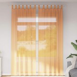 Perdele Voile cu Bucle 2 buc Portocaliu 140x260 cm